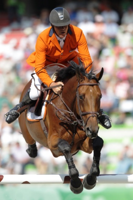 Jeroen Dubbeldam and Zenith SFN put in one of three clear rounds for the Dutch in Barcelona ©AFP/Getty Images