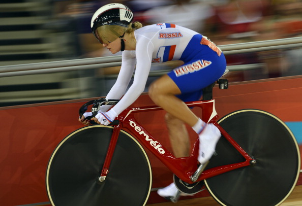 Russia's Evgenia Romanyuta claimed victory in the women's scratch race ©Getty Images