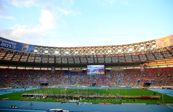 Moscow's Luzhniki Stadium, pictured during the World Athletics Championships last August, is undergoing renovation work in time for the 2018 FIFA World Cup ©Getty Images