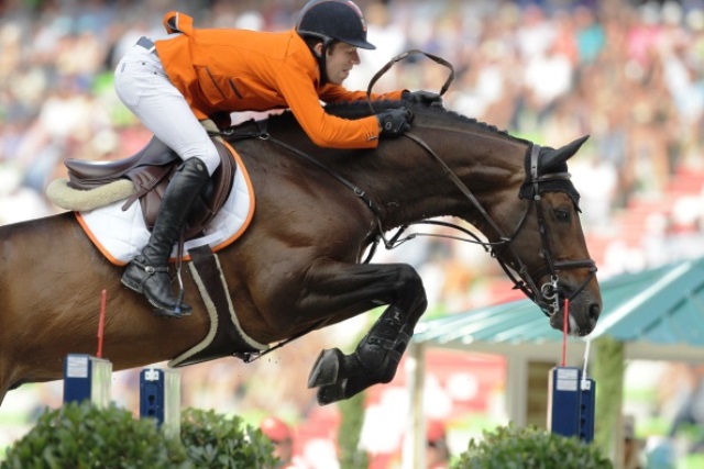 The Netherlands has carried on from the World Equestrian Games to lead the way at the FEI Nations Cup in Barcelona ©AFP/Getty Images