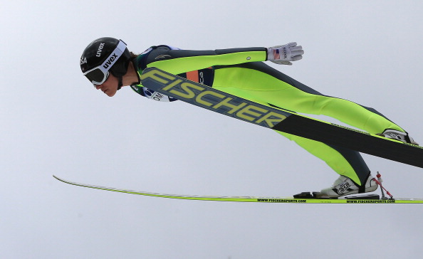 The United States' Jessica Jerome competes during the first round of the International Ski Federation Ski Jumping World Cup for women in March ©Getty Images