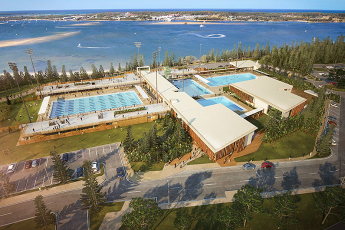 The delivery of the Gold Coast Aquatics Centre on time and in budget is one of a number of factors that have shown the success of Gold Coast 2018 to date ©Gold Coast 2018