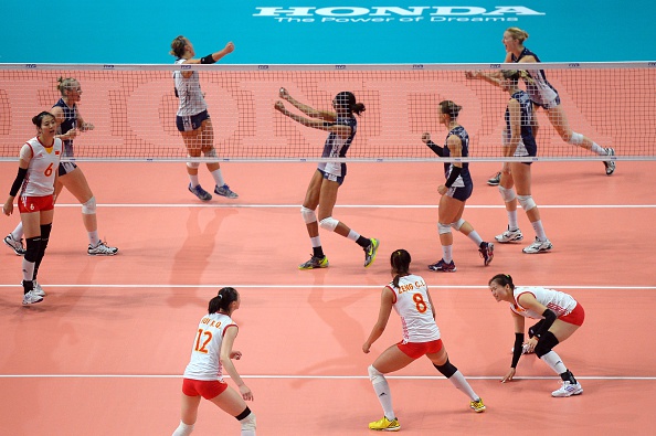 The match was fiercely contested but the United States always seemed to have the edge in the first two sets of the Women's World Volleyball Championship final against China ©AFP/Getty Images