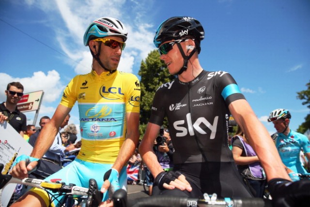 Tour de France winners Vincenzo Nibali (left) and Chris Froome have been challenged to take part in all three Grand Tours in 2015 ©Getty Images