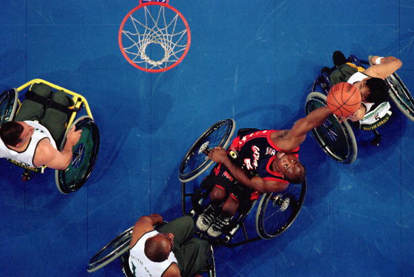 Wheelchair basketball is one of the three sports demonstrated on the Paralympic days ©Getty Images