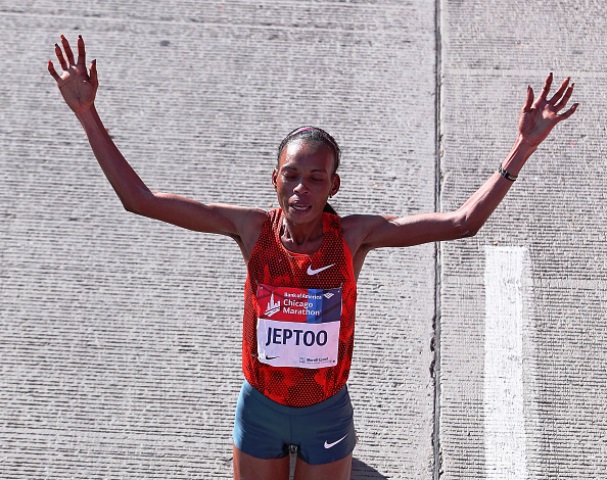 Kenya's Rita Jeptoo claimed her second successive win at the Chicago Marathon today ©Getty Images