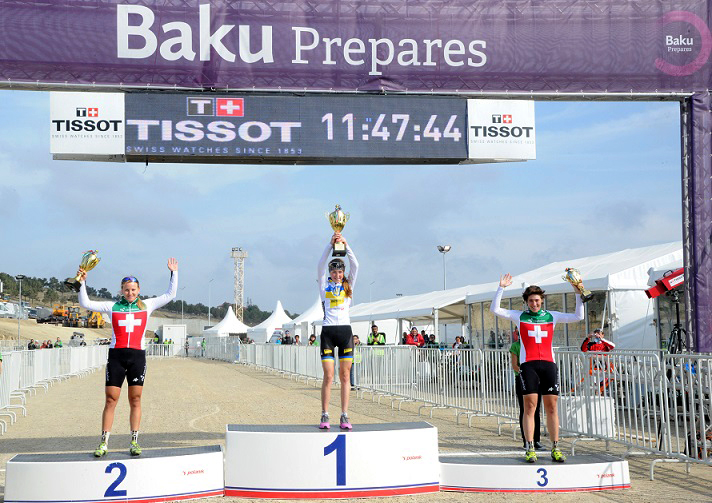 Ukraine's Iana Belomoina triumphed in the women's race at the Mountain Bike Velopark in Baku and praised the organisation of the test event ©Baku 2015