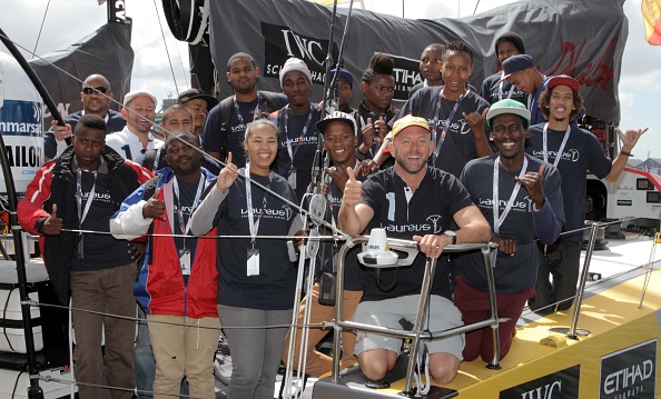 A week after victory at the first leg of the Volvo Ocean Race, Walker welcomed a group of young people from Laureus-supported community projects in Cape Town on board the Abu Dhabi Ocean Racing yacht Azzam ©Getty Images