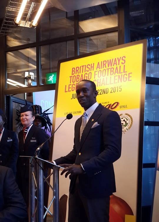 Dwight Yorke was speaking at the launch of the British Airways Tobago Football Legends Challenge in London ©ITG