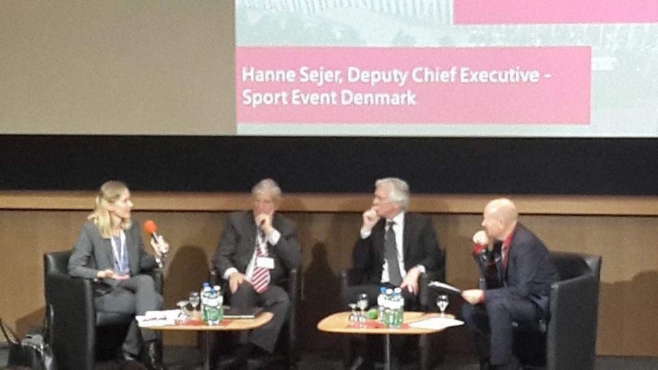 Hanne Sejer (left), deputy chief executive of Sport Event Denmark, was speaking at the Smart Cities & Sport Summit in Lausanne ©ITG