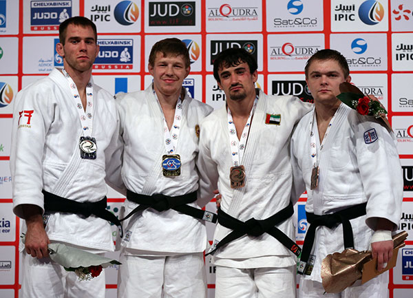 Ivan Nifontov saw off competition from Antoine Valois-Fortier to take gold in the men's under 81kg division at the Grand Slam in Abu Dhabi ©IJF