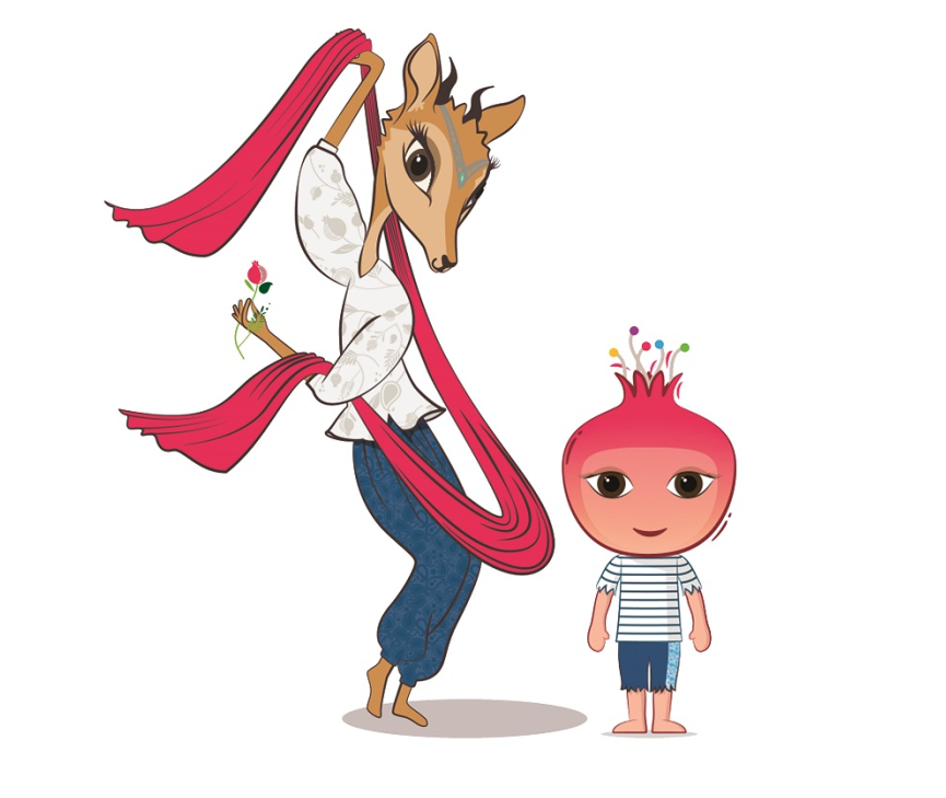 Jeyran the gazelle and Nar the pomegranate have been unveiled as the Baku 2015 mascots ©Baku 2015