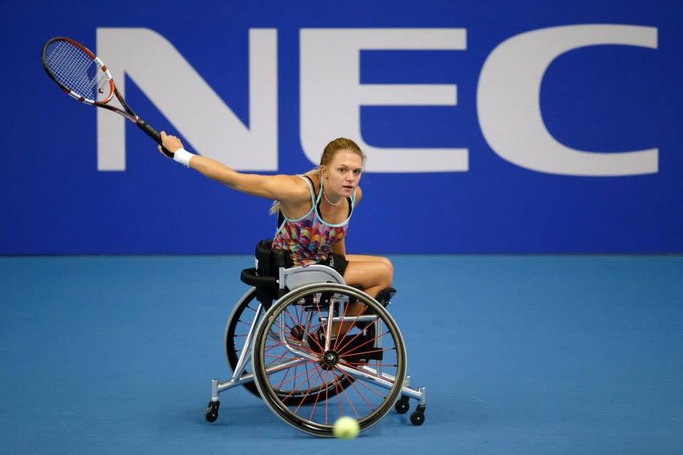 Jordanne Whiley has continued her amazing year with a top seed defeat on day one of the Wheelchair Tennis Masters ©NEC Wheelchair Tennis Masters/Facebook