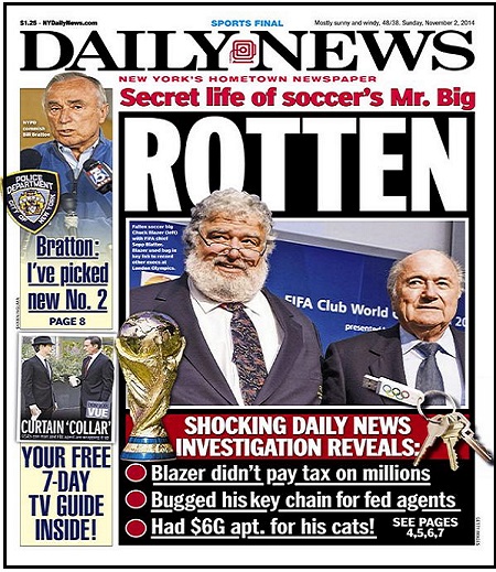 Former FIFA Executive Committee member Chuck Blazer is the main FBI informant into money laundering and fraud in football, according to the Daily News in New York  ©New York Daily News