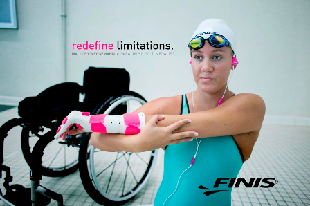 Paralympic swimming champion Mallory Weggemann is said to have continued to "Redefine Limitations" ©Finis
