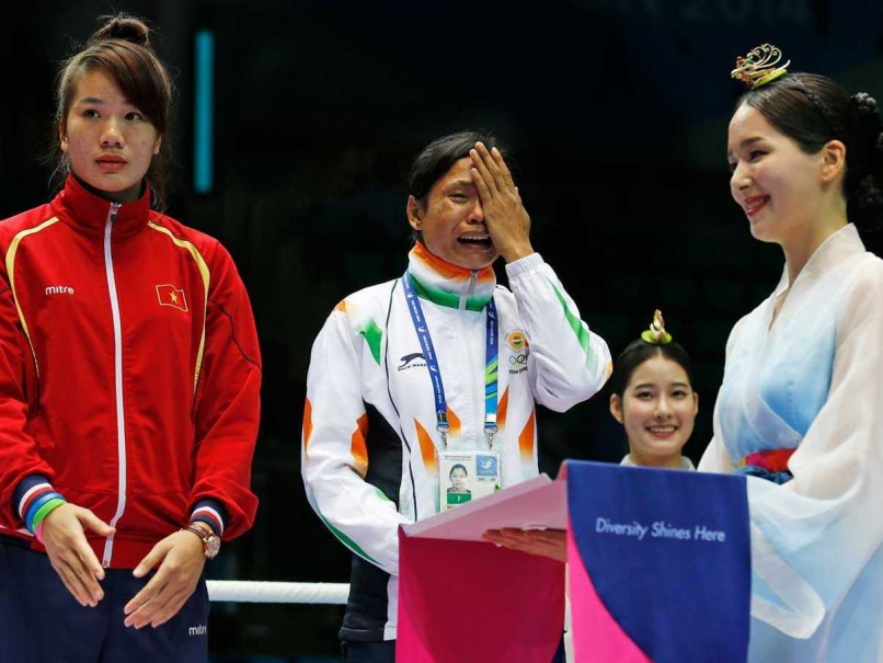 India's Sarita Devi has apologised for her behaviour at Incheon 2014 but still faces a long ban, AIBA President C K Wu has warned ©AFP/Getty Images