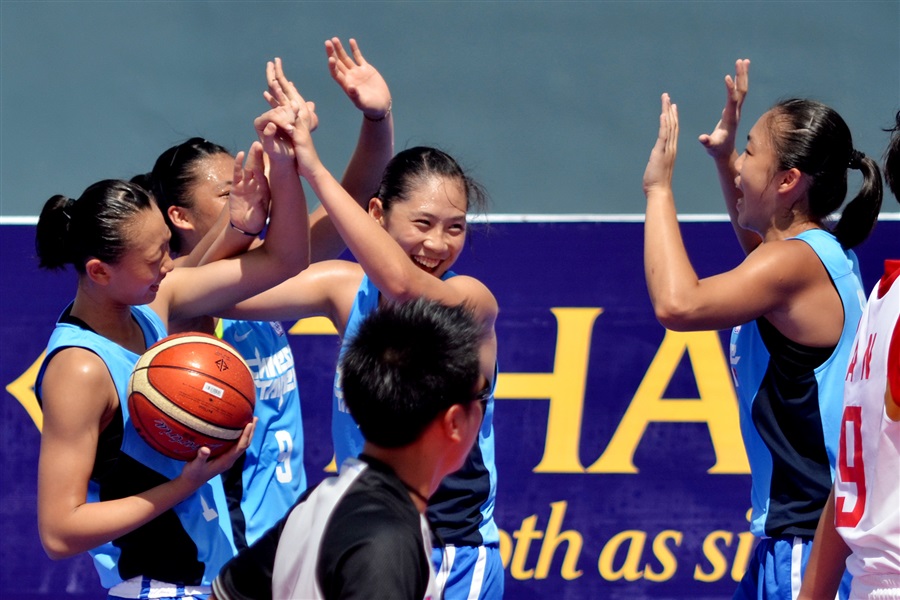 Taiwan beat China in the women's 3x3 beach basketball final ©Phuket 2014
