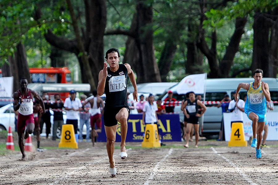 Thailand en route to one of two relay titles today in beach athletics ©Phuket 2014