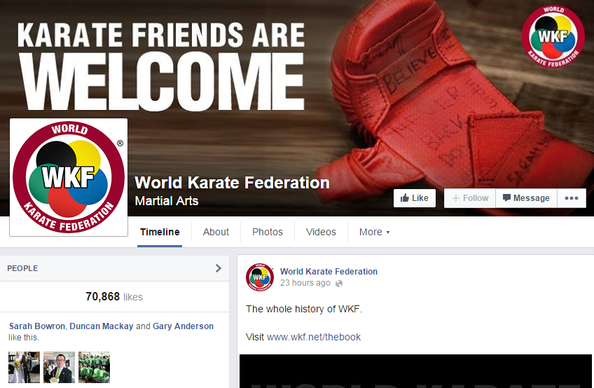 The WKF enjoyed unprecedented interest on its Facebook page during the Championships ©Facebook