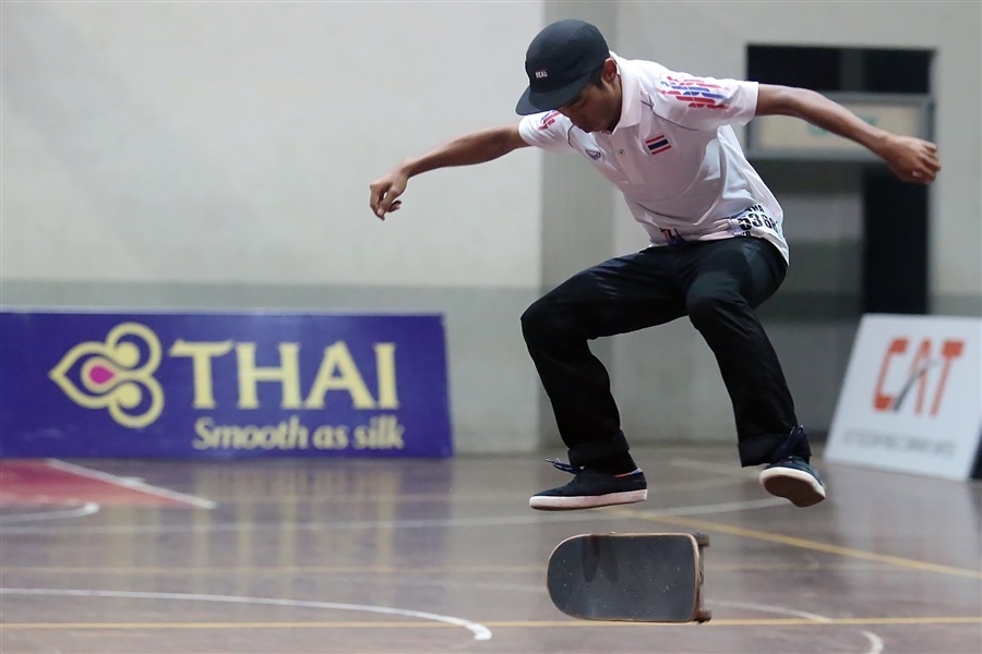 Sutat Siriwat won skateboarding silver for Thailand in the "Game of Skate" competition ©Phuket 2014