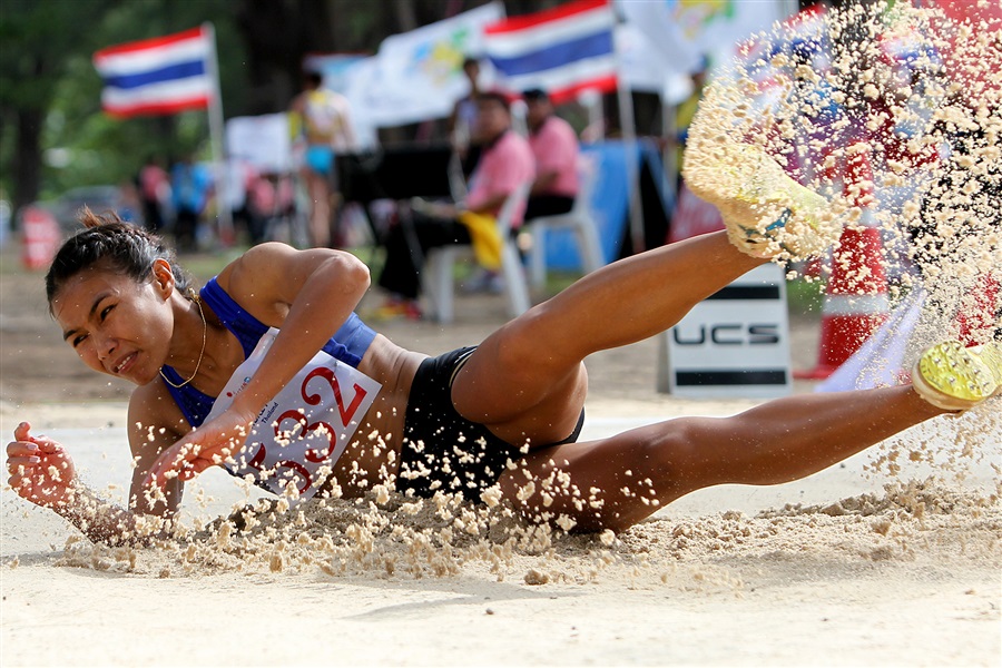 There was more success for Thailand in beach athletics as Thitima Muangjan won the long jump ©Phuket 2014