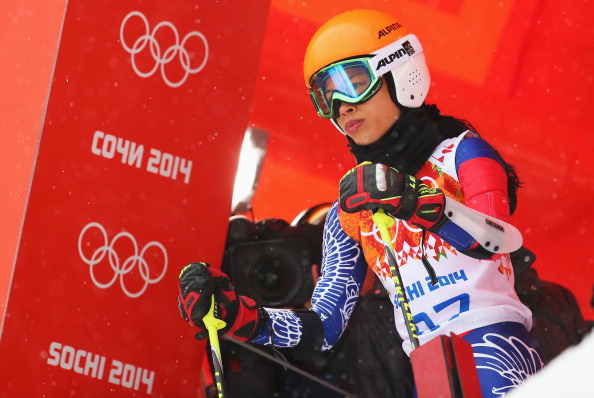 Vanessa Mae went on to finish last out of 67 competitors in the giant slalom event in Sochi ©Getty Images