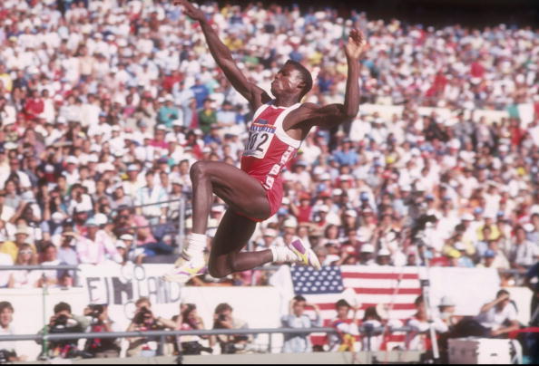 Carl Lewis, multiple Olympic champion, competing in the long jump at the 1988 Seoul Olympics, the year when he received the first-ever IAAF Men's World Athlete of the Year ©Getty Images  