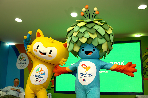 The newly unveiled mascots for the Rio 2016 Olympics (left) and Paralympics ©Getty Images