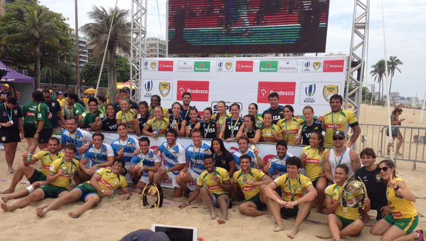 Argentina and Brazil have laid down the gauntlets in the sands of Ipanema Beach, Rio de Janeiro as they won the beach rugby sevens invitational tournament ©Twitter