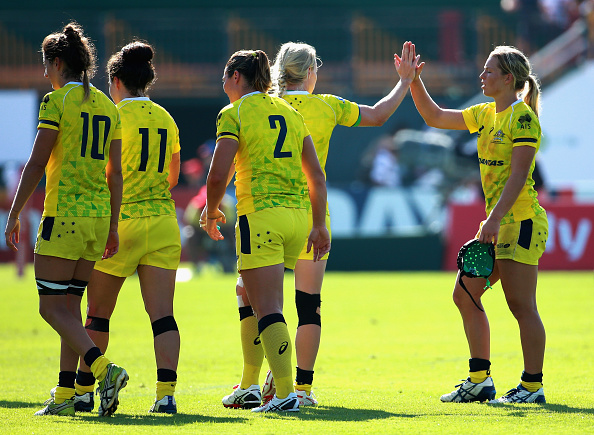Australia are leading after one day at the World Rugby Women's Sevens Series in Dubai ©Getty Images