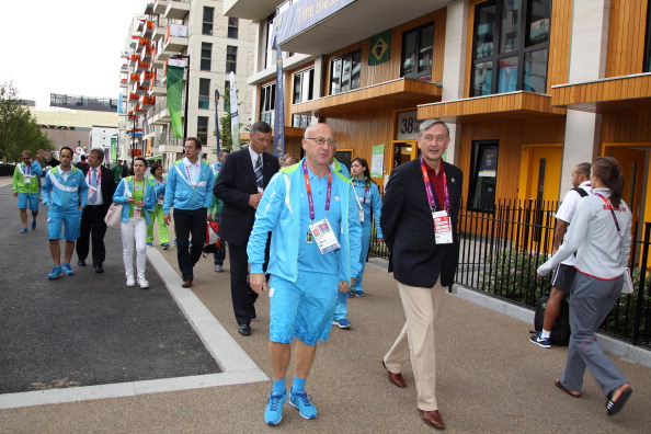 Bogdan Gabrovec, pictured left here with then Slovenian President Danilo Türk, was the national team's Chef de Mission at the London 2012 Olympics ©Getty Images