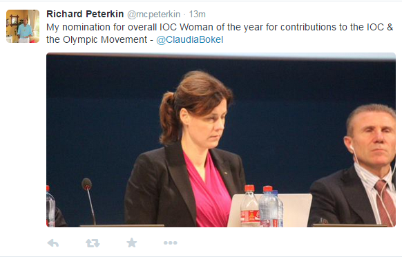 Claudia Bokel is the subject of Richard Peterkin's latest tweet ©Twitter