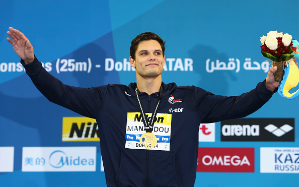 France's Florent Manaudou celebrates his 50m freestyle gold medal ©Getty Images
