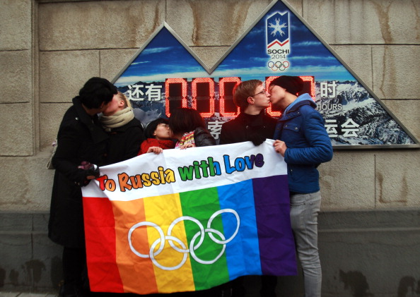 A gay rights protest ahead of the Sochi 2014 Winter Olympics ©AFP/Getty Images