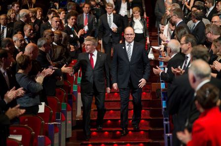 IOC President Thomas Bach and Prince Albert pictured arriving during the IOC Session Opening Ceremony last night ©IOC