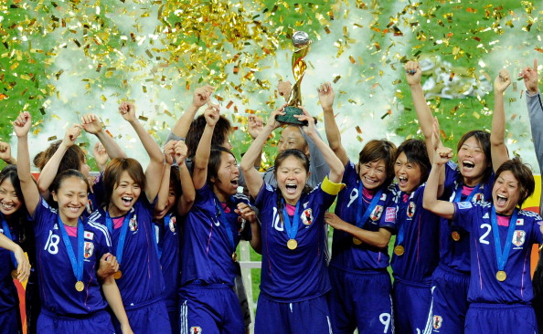 Japan celebrate winning the 2011 World Cup in Germany. They had far lower prize money than the winners will receive next year ©Getty Images