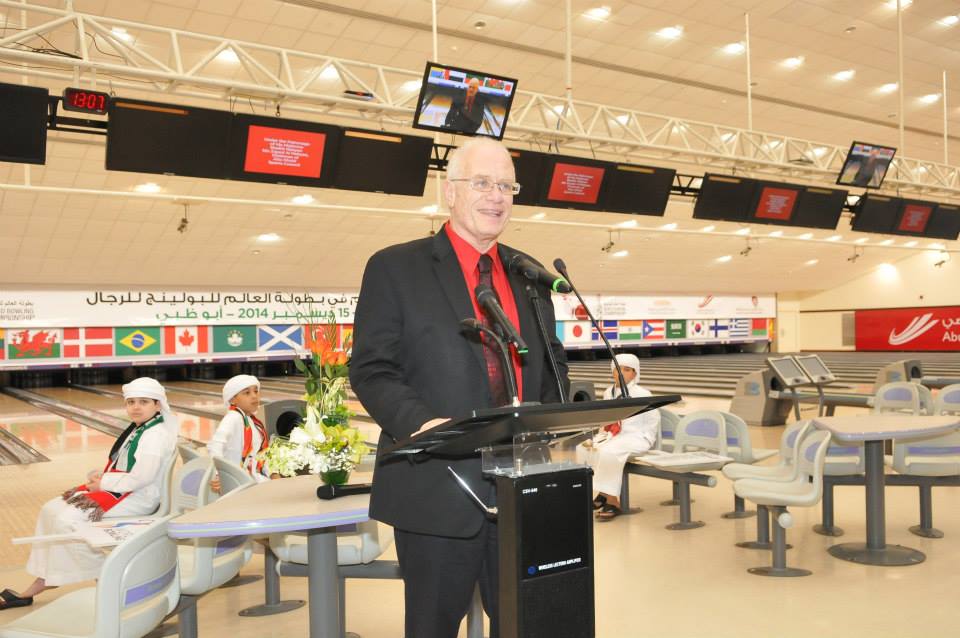 World Bowling President Kevin Dornberger made a speech during the Opening Ceremony at the Khalifa International Bowling Centre in Zayed Sports City ©World Bowling