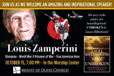 After discovering Christianity following a Billy Graham rally, Louis Zamperini became an inspirational speaker where his theme was often forgiveness ©Moonchurch