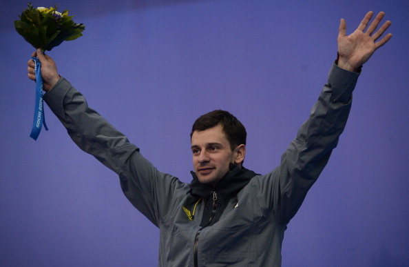 Martins Dukurs, pictured celebrating a silver medal at Sochi 2014, continued his dominant form on the World Cup circuit ©AFP/Getty Images