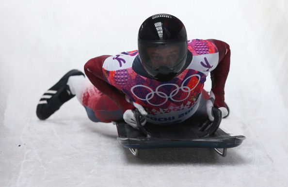 Martins Dukurs, pictured during the Winter Olympics, started the World Cup season in style ©Getty Images
