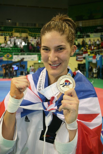Sarah Stevenson claimed an emotional world title at Gyeongju in 2011 ©Steve Flynn/GB Taekwondo
