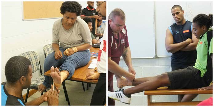 The medical students will be the first port of contact for players injured on the field of play ©PacificGames