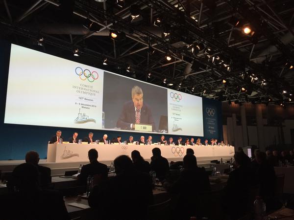 Thomas Bach provided a lengthy address to re-explain the Agenda 2020 process before discussions began ©Twitter