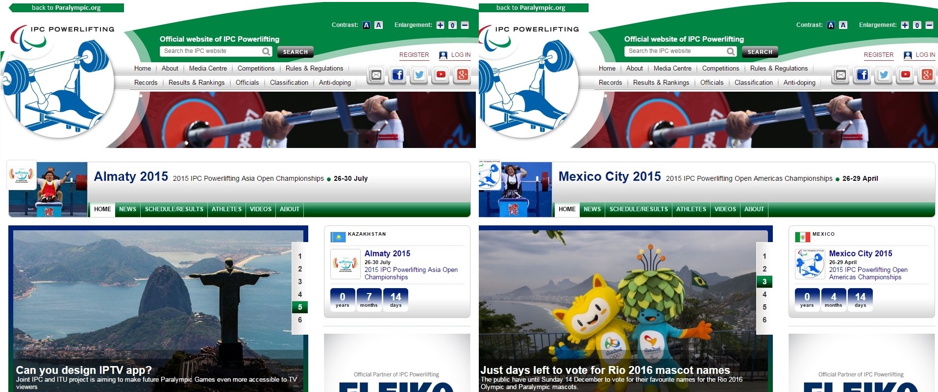 Websites have been launched for Mexico City 2015 and Almaty 2015 with each Championships acting as a qualifier for Rio 2016 ©IPC