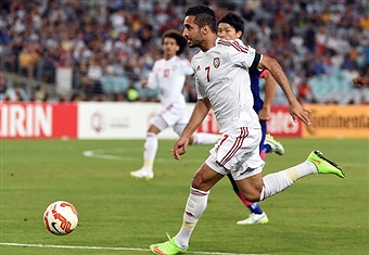 Ali Mabkhout grabbed his fourth goal of the competition with a seventh minute opener against Japan ©Getty Images