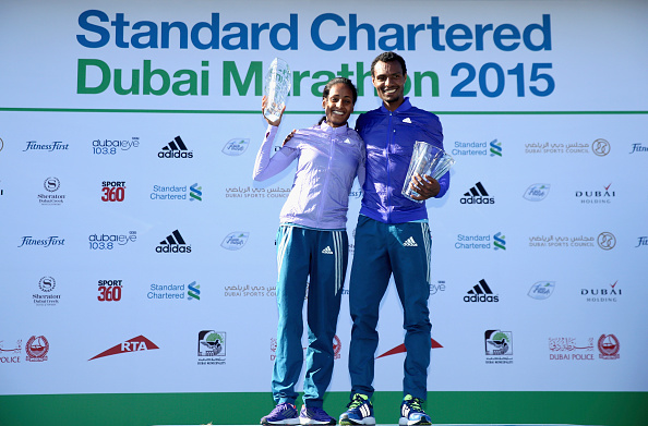 Aselefech Mergia Medessa and Lemi Berhanu secured an Ethiopian double at the Dubai Marathon ©Getty Images