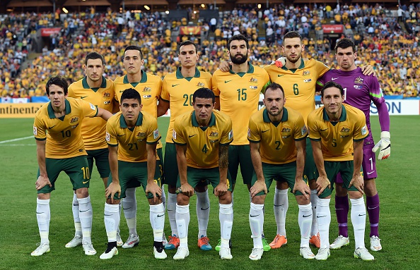 Australia players ahead of the Asian Cup final against South Korea in Sydney ©AFP/Getty Images