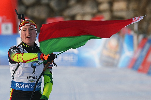 Domracheva reigned supreme once again with a dominant victory in the pursuit event in Antholz ©Getty Images