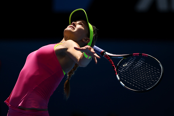 Eugenie Bouchard set up a quarterfinal with Maria Sharapova in the women's draw ©Getty Images