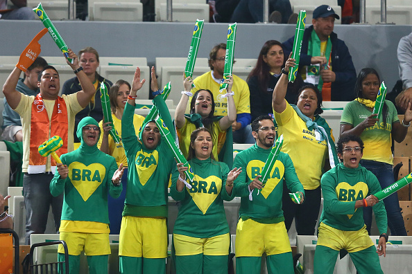 Fans of Brazil cheer on their team in Doha ©Getty Images